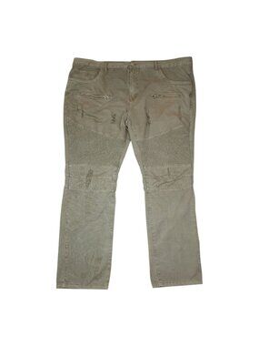 FWRD Denim & Co. Mens Jeans Size 48 Inseam 33 Distressed Cargo Pants Olive Green